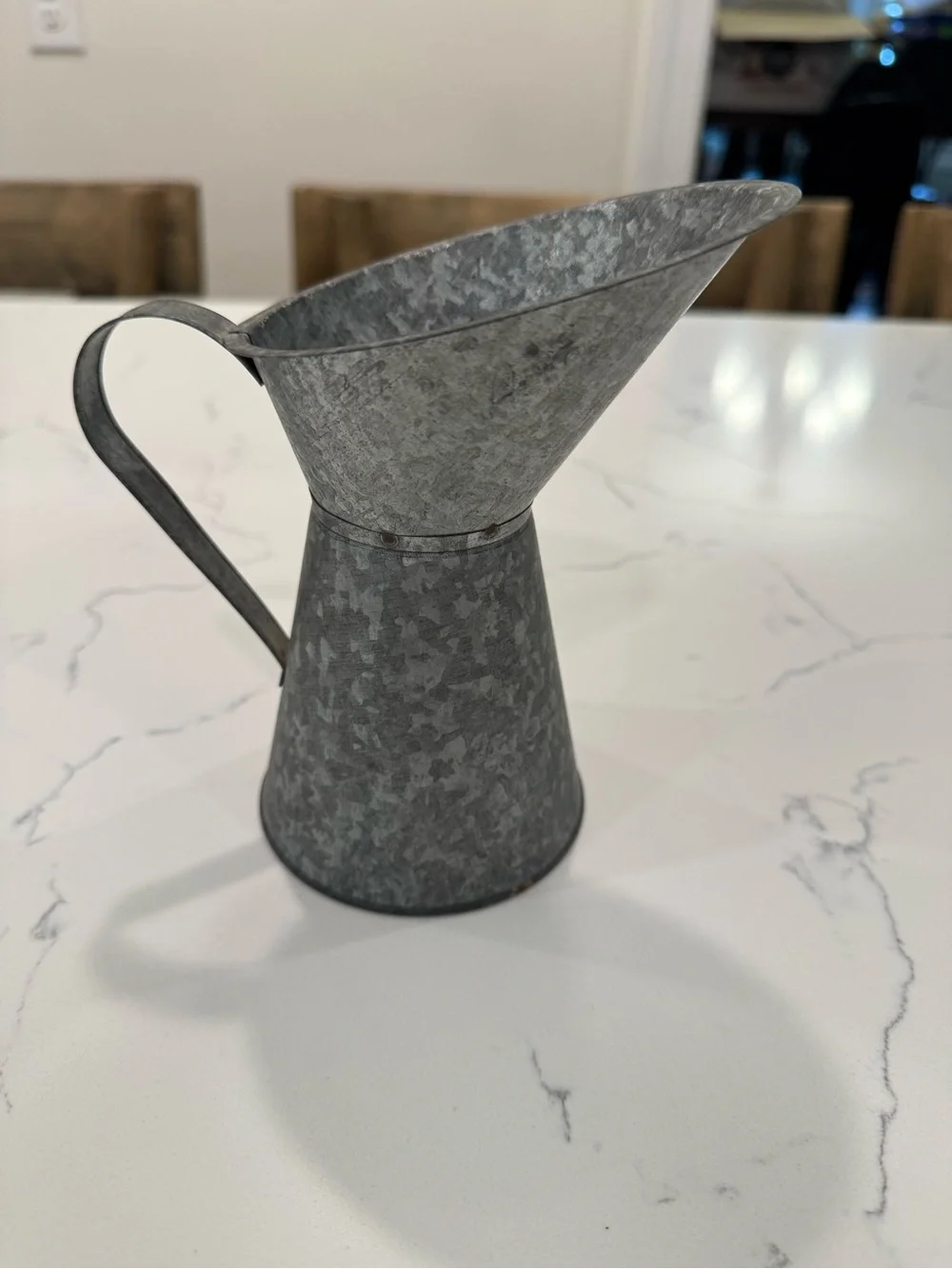 Galvanized metal pitcher/vase